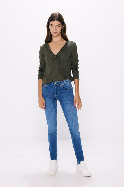 Springfield Slim cropped jeans steel blue