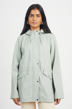 Brave Soul Chubasquero engomado con capucha kaki