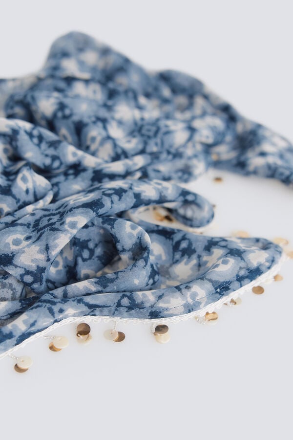 Springfield Large bandana scarf blue