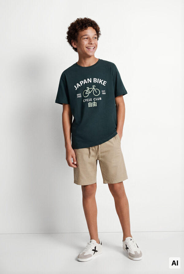Springfield Kids T-shirt de manga curta "Japan Bike" para menino verde