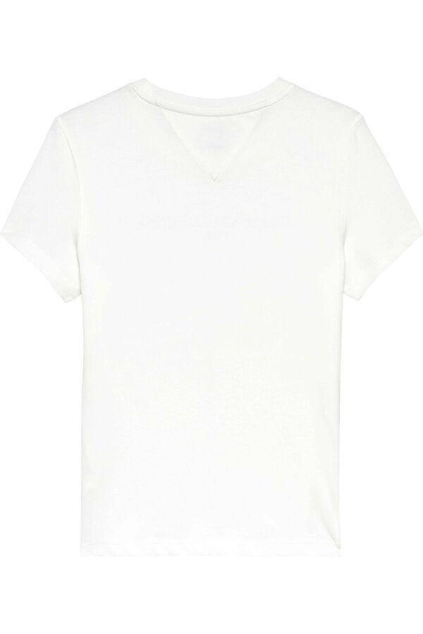 Tommy Jeans T-shirt slim manga curta bege