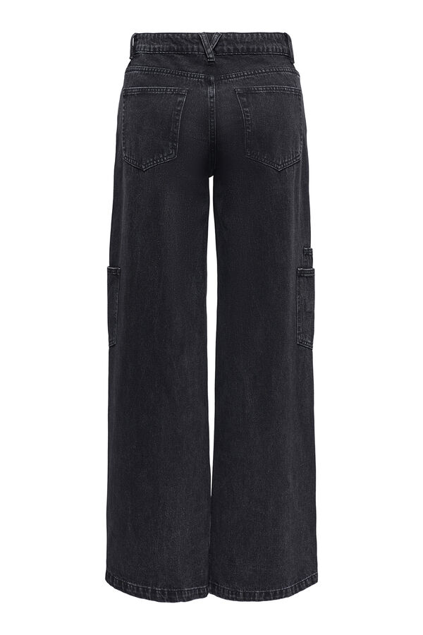 Only Jeans wide cargo negro