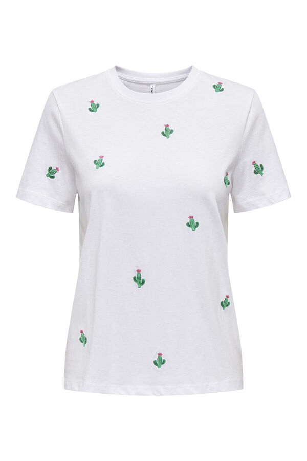 Only short sleeve shirt with embroidered details printed
