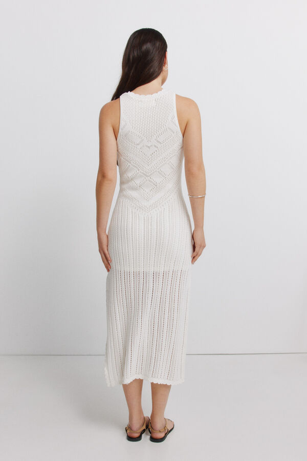 Springfield Vestido midi pointelle blanco