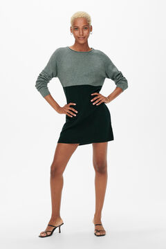 Only Vestido de punto color block verde