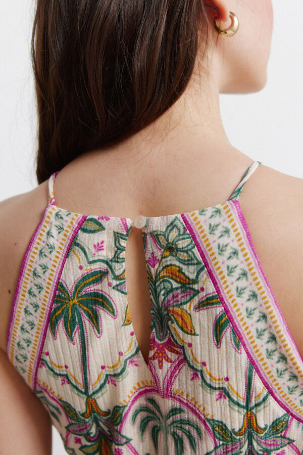 Springfield Printed halterneck dress printed