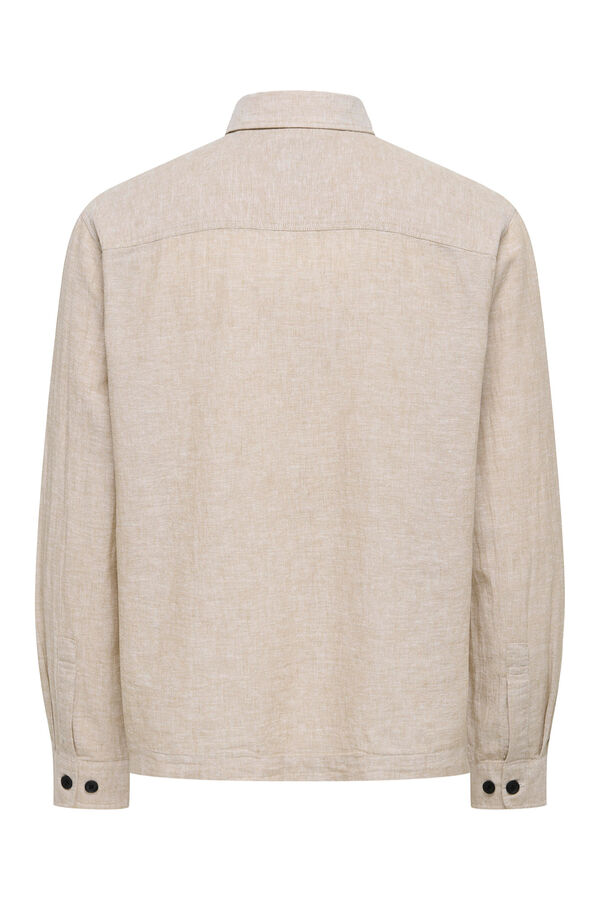 Only & Sons Linen overshirt brown