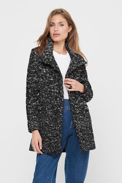 Springfield Woolen cloth coat with high collar fekete