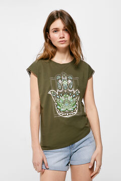 Springfield Ethnic graphic T-shirt natural