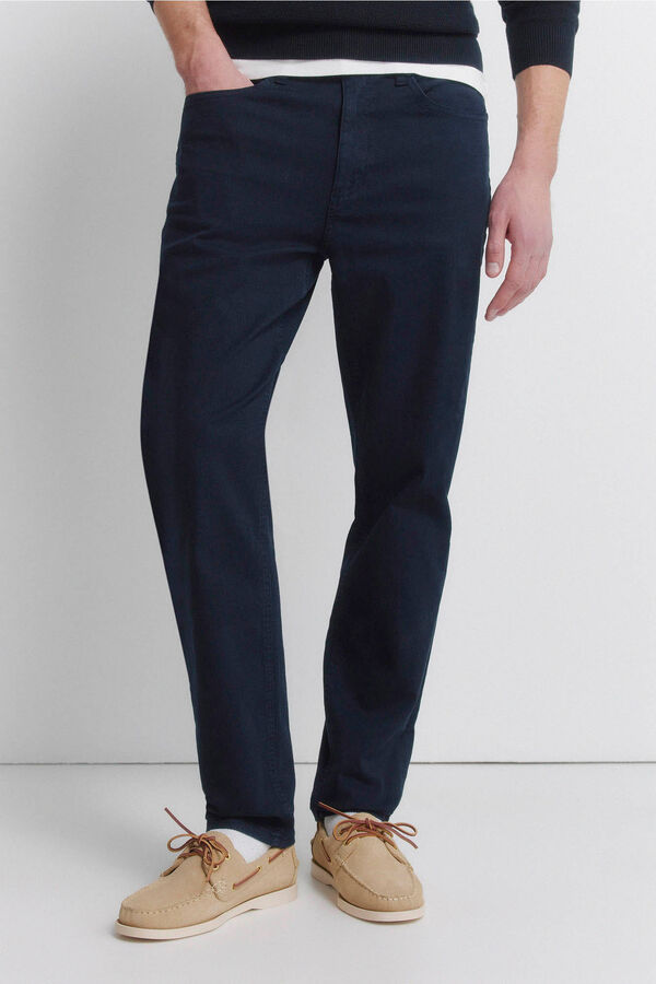 Springfield Pantalon 5 poches d&eacute;lav&eacute; slim fit bleu