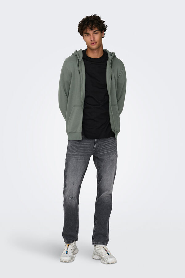 Only & Sons Sudadera con cremallera gris