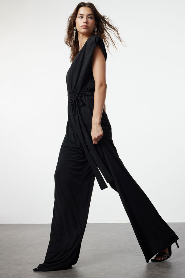 Trendyol Jersey-Knit jumpsuit noir