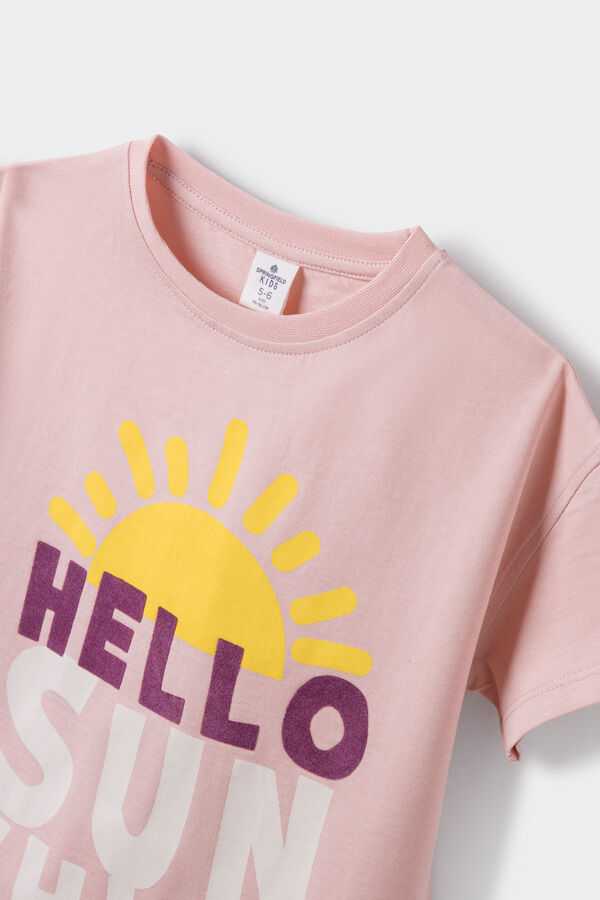 Springfield Camiseta hello sunshine niña rosa