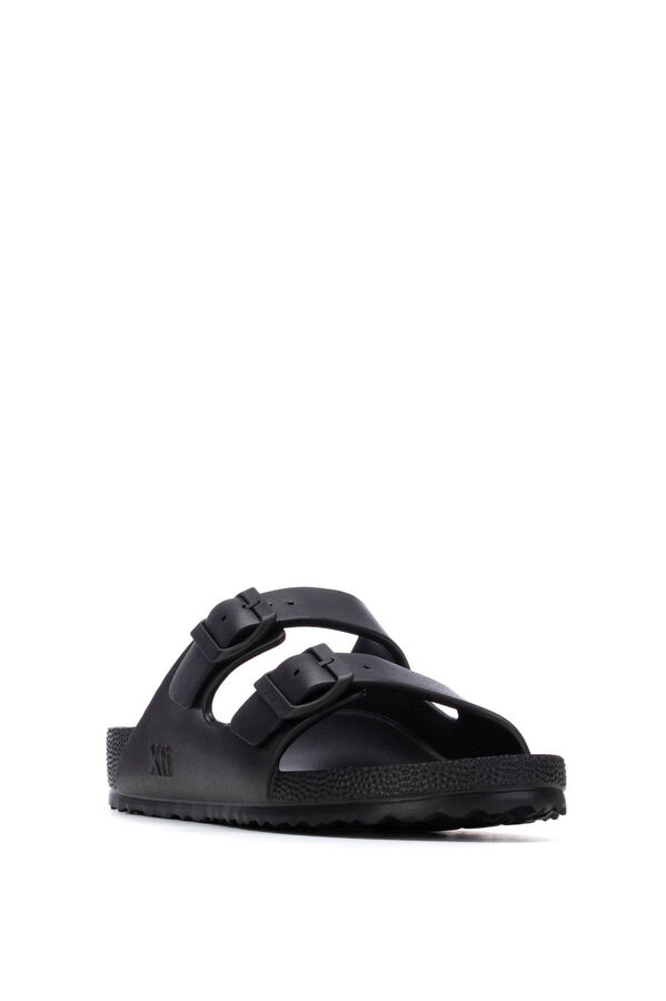 XTI Rubber sandal with buckle black