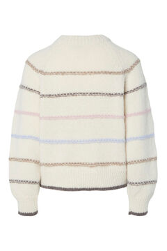 Pieces Striped jersey-knit round neck jumper