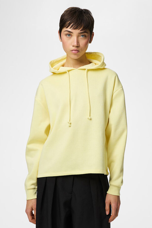 Pieces Basic hooded sweatshirt printed