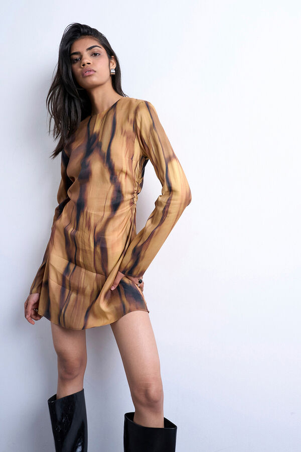 Topshop Viscose mini dress nude