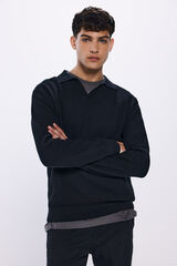 Springfield Textured polo shirt crna