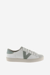 Springfield leather sneakers with contrasting pieces and split leather toe grey
