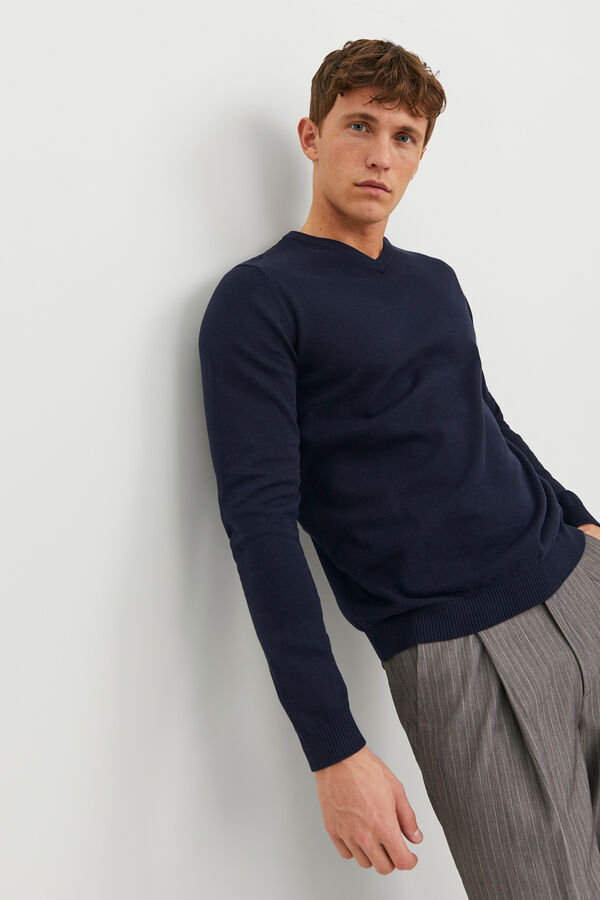 Jack & Jones V-neck jumper blue