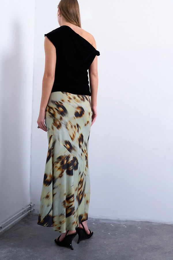 Topshop Falda midi de viscosa verde