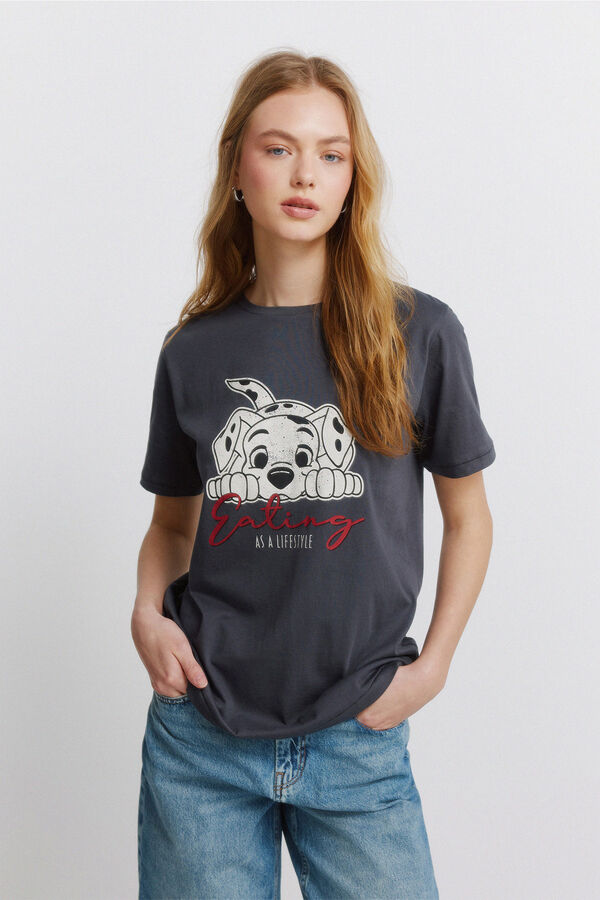 Springfield T-shirt de manga curta d&aacute;lmatas cinzento