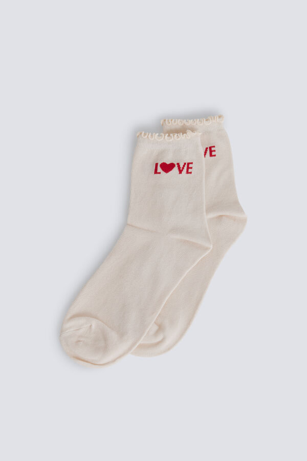 Springfield Duge čarape Love Bež