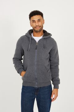 Brave Soul Sweatshirt de borrego com capuz e fecho-&eacute;clair