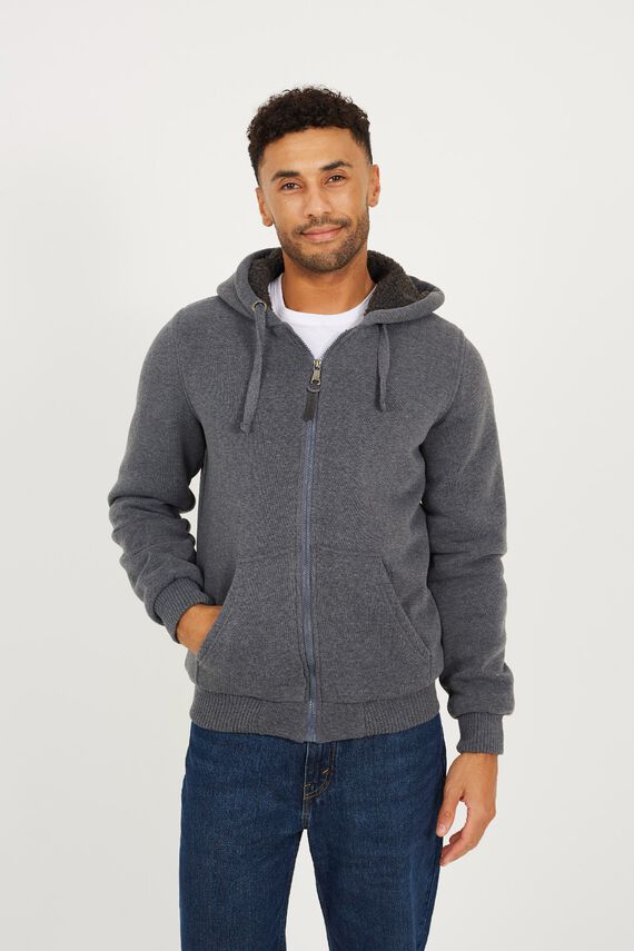 Sudadera borreguito capucha y cremallera