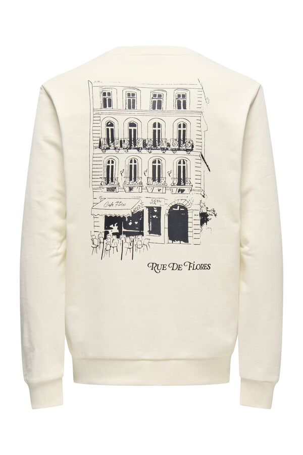 Only & Sons Sudadera cuello redondo blanco