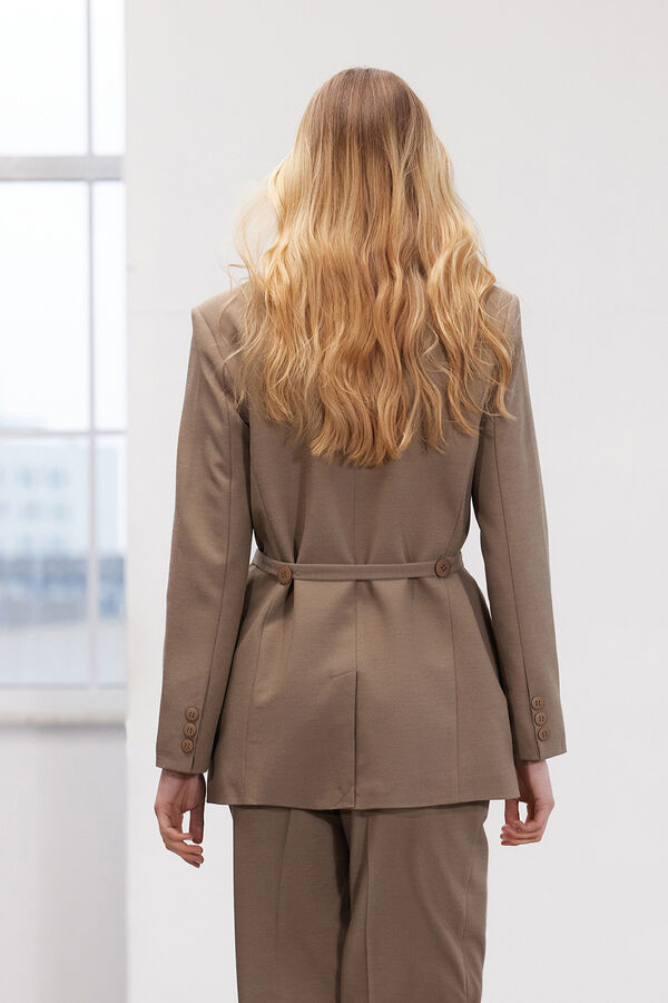 Trendyol Tie-waist oversized blazer grey