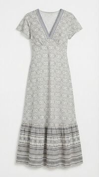 Springfield Border print V-neck dress