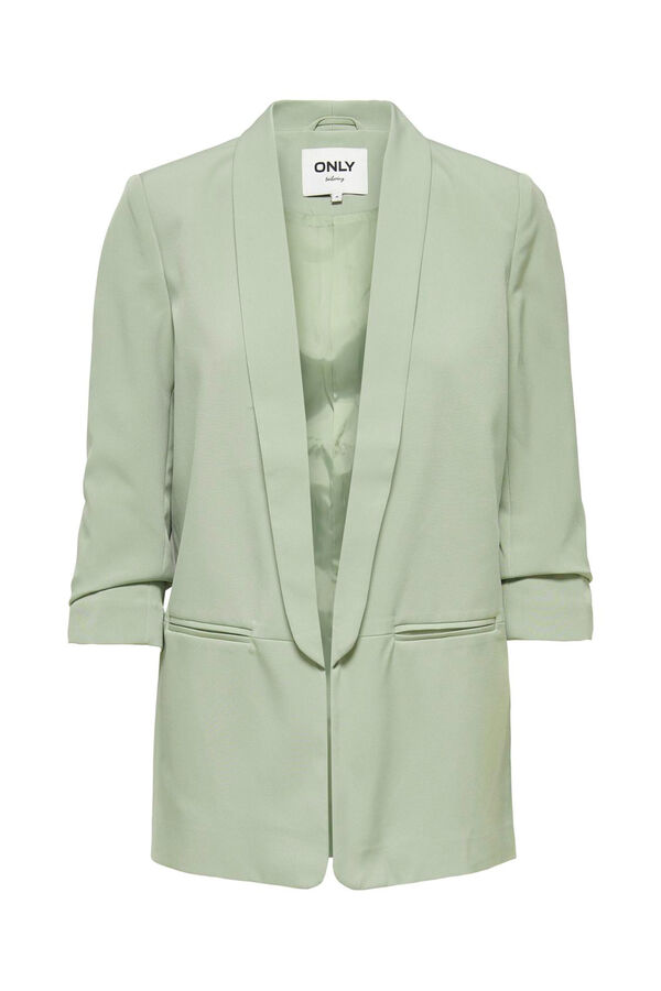 Only Blazer de manga a 3/4 com lapelas bege