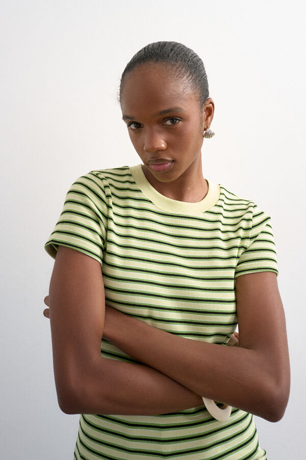 Topshop Printed round neck T-shirt green