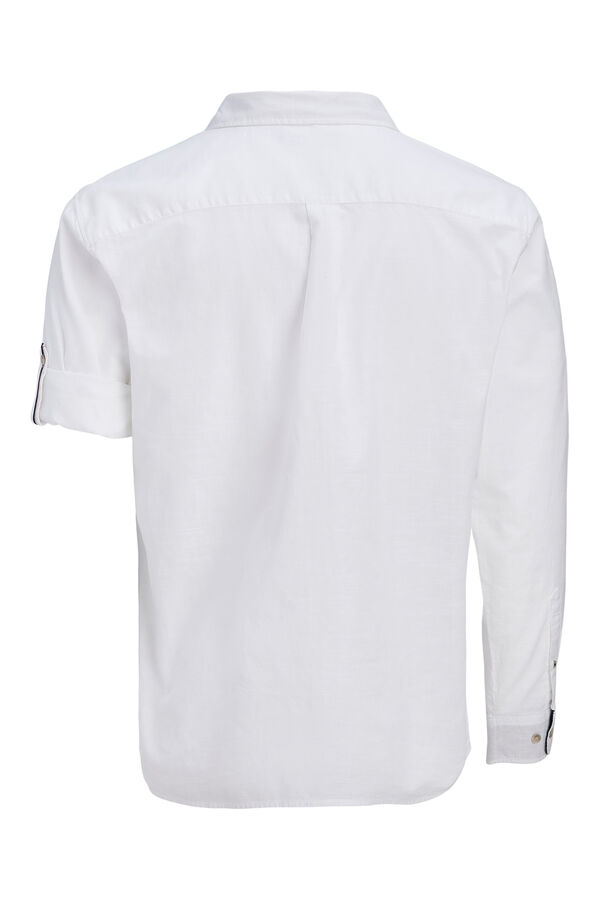 Jack & Jones Camisa manga larga de algod&oacute;n blanco