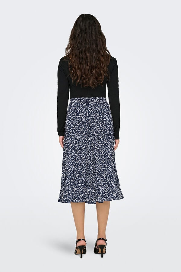 Only Flounced midi skirt  blue