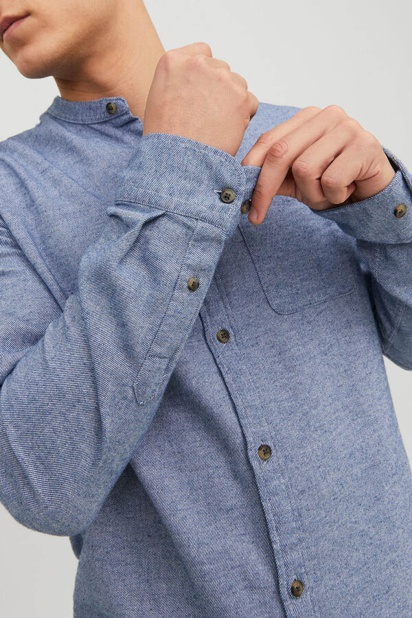 Springfield Camisa com gola mao comfor fit azulado