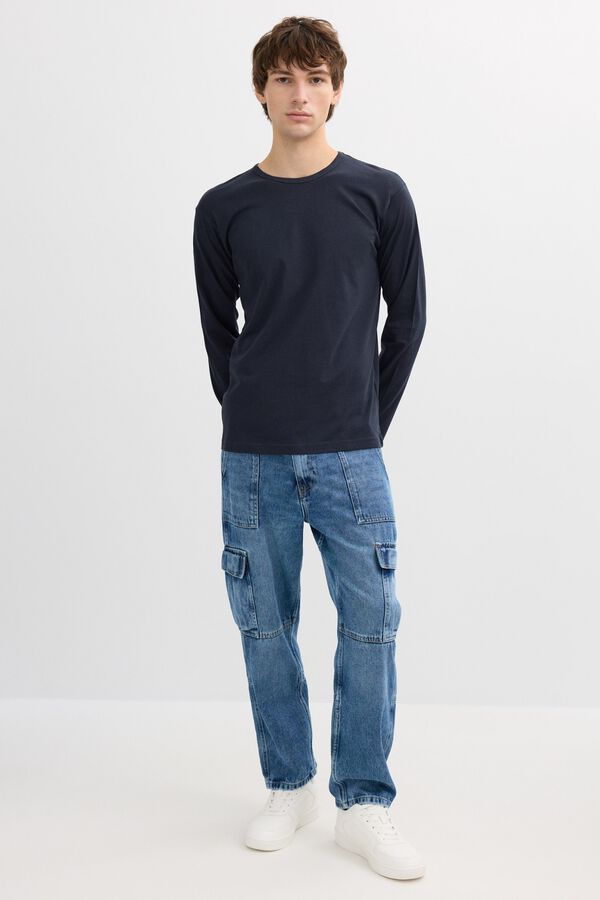 Inside Long sleeve graphic T-shirt blue