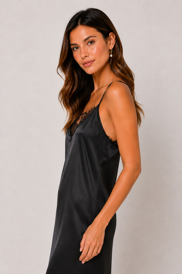 Pieces Asymmetric midi dress black