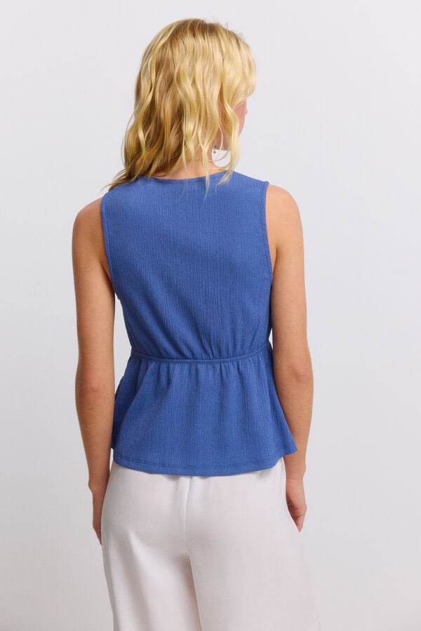 Springfield Top crochet cord&oacute;n azul