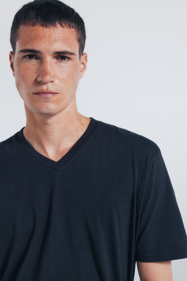 Springfield Essential V-neck T-shirt black