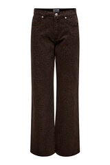 Only Pantal&oacute;n Wide Leg animal print rojo