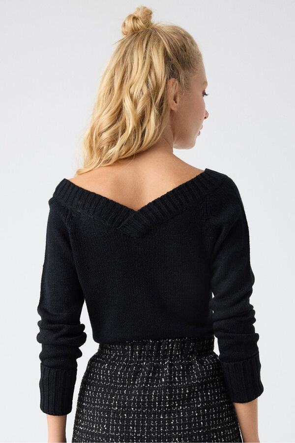 Inside Jersey Cuello Pico negro