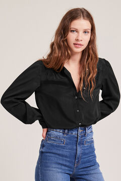 Springfield Flowing shirt with metal buttons noir