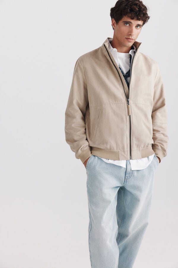 Springfield Faux suede jacket grey