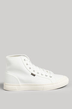 Springfield High-top sneakers in vegan leather vulcanized with Vintage Logo blanc