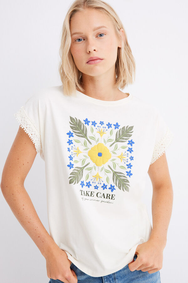 Springfield T-shirt "Take Care" blanc