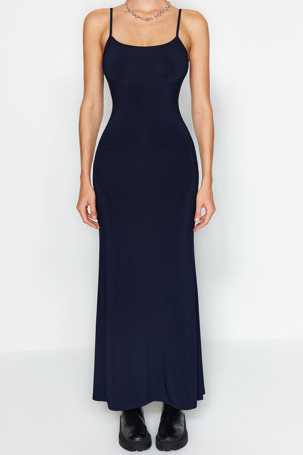 Trendyol Vestido tubo de punto largo azul