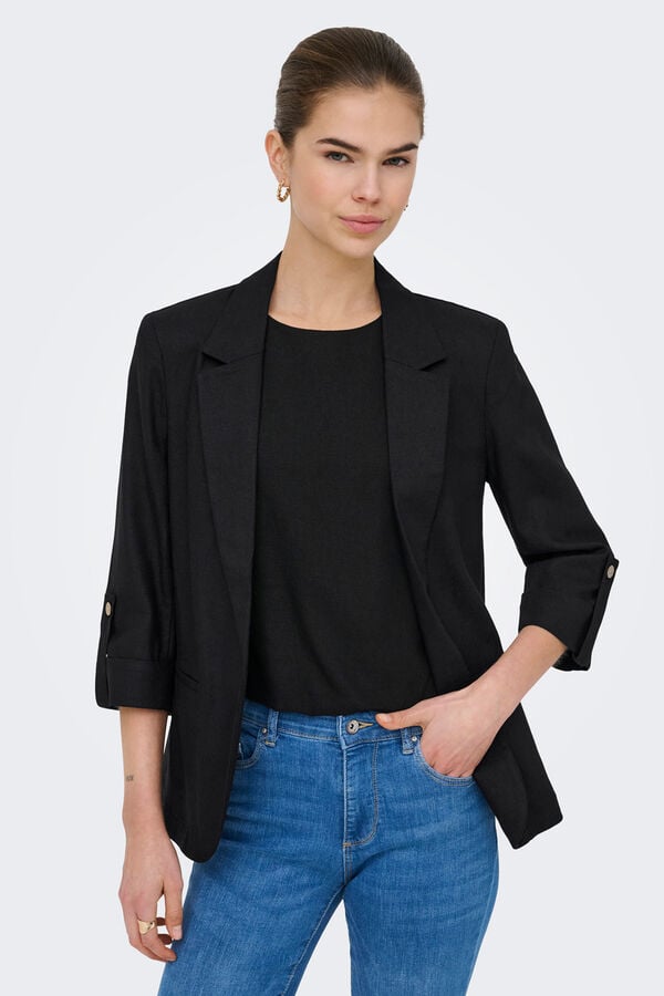Only Linen open blazer noir