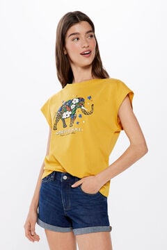 Springfield Camiseta Gráfica Tropical dorado